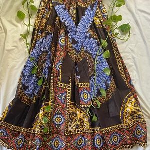 Advance Apparel African Print skirt with matching head scarf